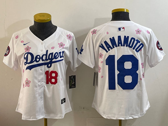 Men's Los Angeles Dodgers #18 Yoshinobu Yamamoto White 2025 Tokyo Series Limited Stitched Baseball Jersey Men's Los Angeles Dodgers #18 Yoshinobu Yamamoto White 2025 Tokyo Series Limited Stitched Baseball Jersey